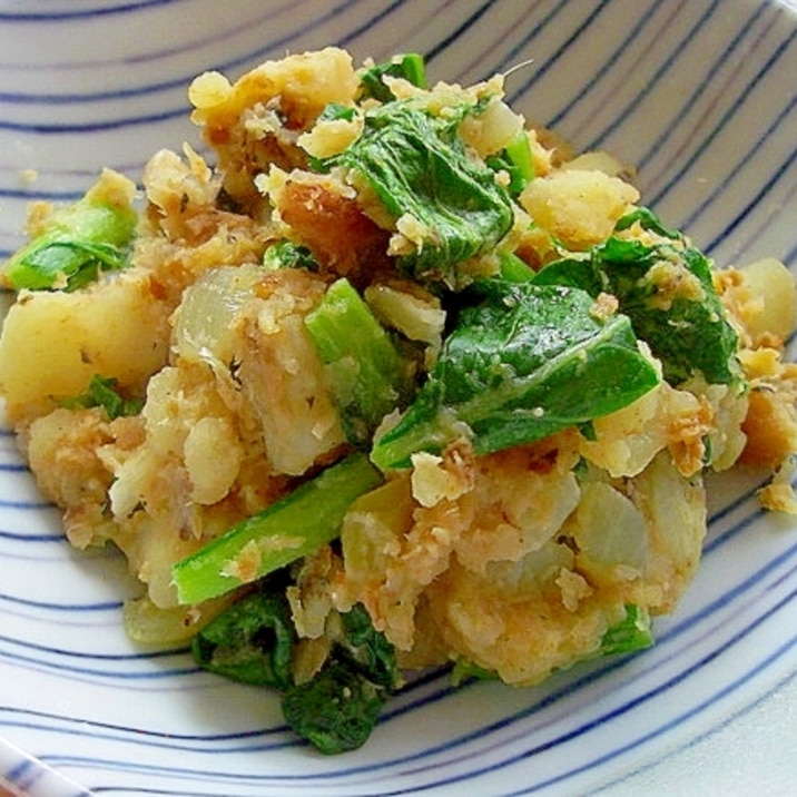 鉄分たっぷり さんま缶と小松菜のおかずポテト レシピ 作り方 By へんてこぽこりんママ 楽天レシピ